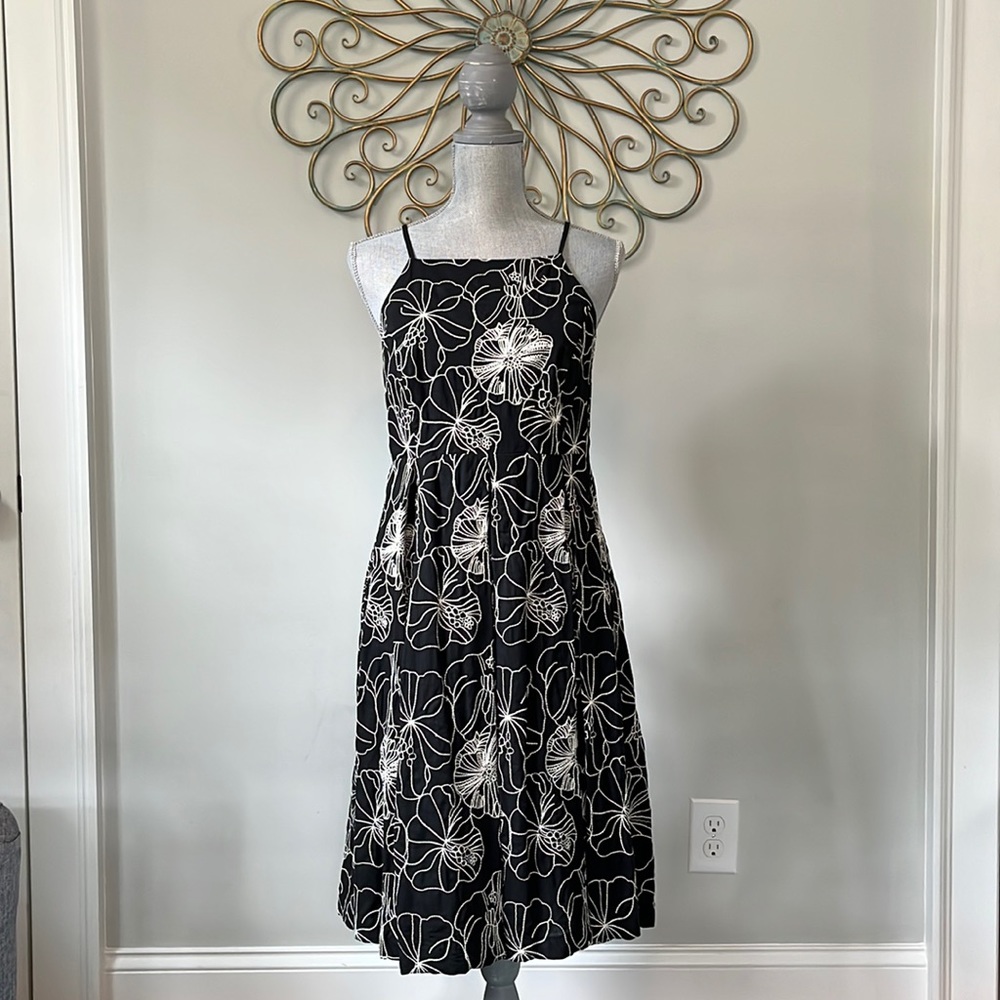 Ellen Tracy Dress, Black and Ivory, Size 10